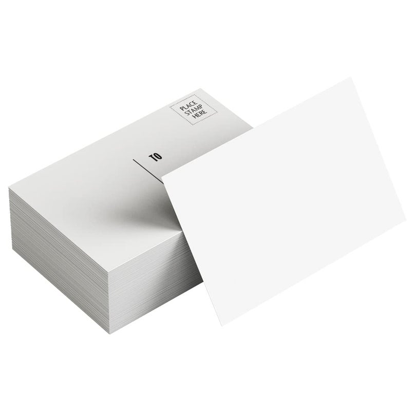 Reskid Blank Postcards for Mailing. 100 White 4x6 Blank Post Cards  Blank Mailable Postcards Set. 14pt Postcard Paper Cardstock  Bulk Post Card Pack. - Image 3